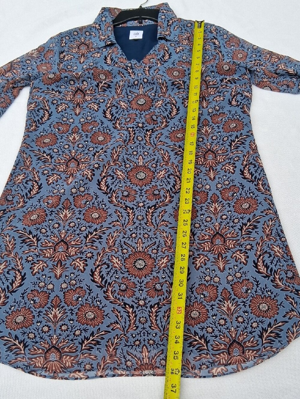CAbi Blue and Brown Floral Tunic Top - Picture 11 of 16